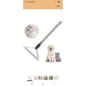 47" Adjustable Long Handle Carpet Rake, Pet Hair Remover, Metal Lint Brush